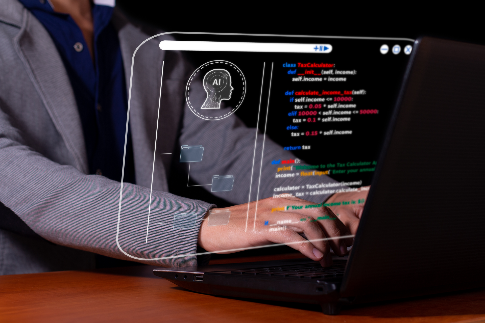 Imatge de persona utilitzant un programari d'intel·ligència artificial per a l’educació ambiental.